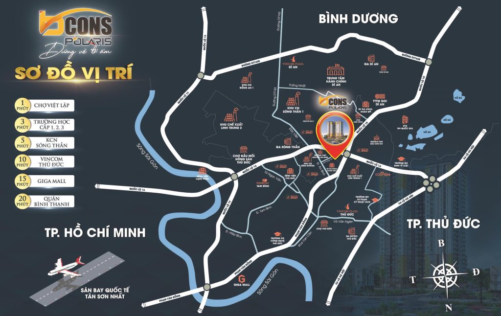Vị trí chung cư Bcons Polaris