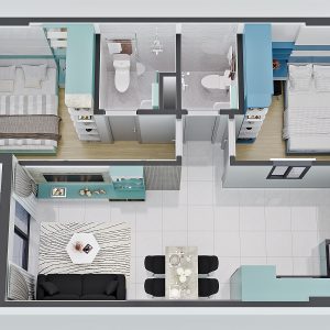 Chuyển Nhượng Căn Hộ 2PN-2WC Bcons City Green Topaz –  Diện Tích 52m2