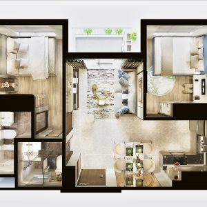Chuyển nhượng 2 Phòng Ngủ Bcons City Block Trung Tâm Thương Mại. 52m. Tầng Trung